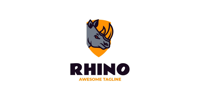 Logo mascotte semplice rinoceronte 3 - Caratteristiche Immagine 1