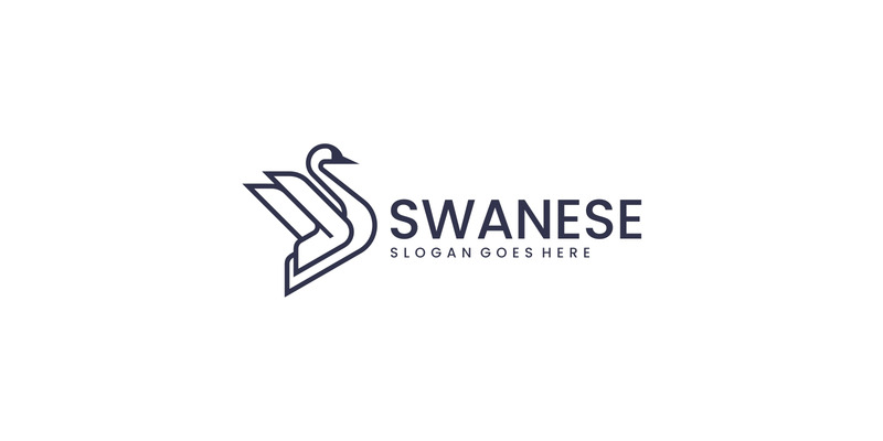 Minimalist Line Art Swan Logo Design - Features Image 1