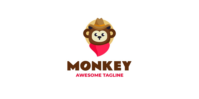 Logo mascotte semplice scimmia 10 - Caratteristiche Immagine 1