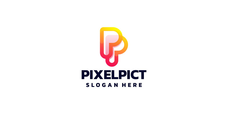 Logotipo de degradado de línea de letra P - Características Imagen 1