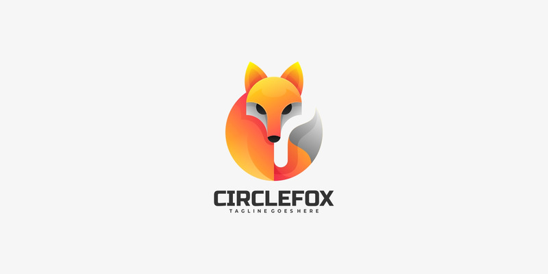 Modello di logo sfumato volpe cerchio - Caratteristiche Immagine 1
