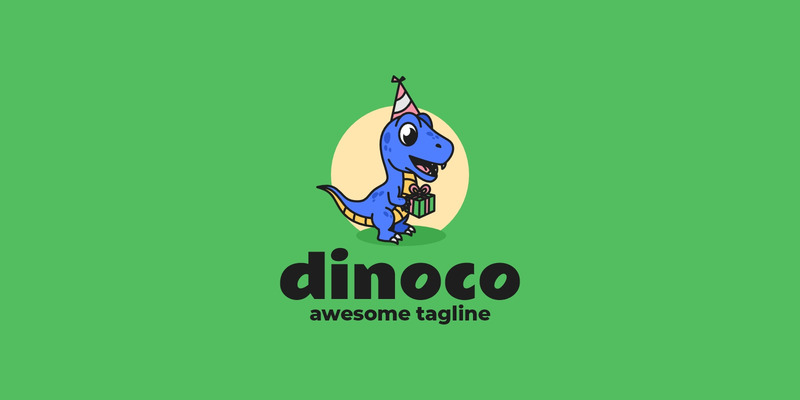 Logo mascotte dei cartoni animati Dinoco - Caratteristiche Immagine 1