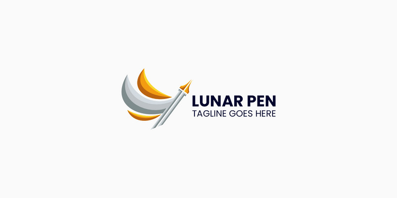 Penna lunare sfumata logo colorato - Caratteristiche Immagine 1