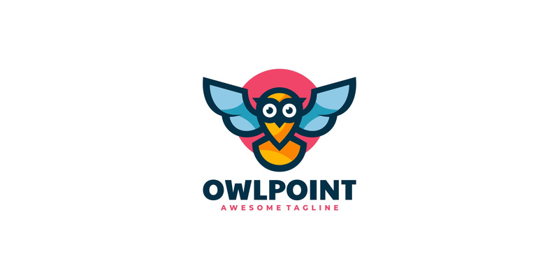 Stile del logo semplice del punto del gufo - Caratteristiche Immagine 1