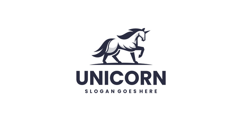 Modern Monochrome Unicorn Logo Design - Features Image 1