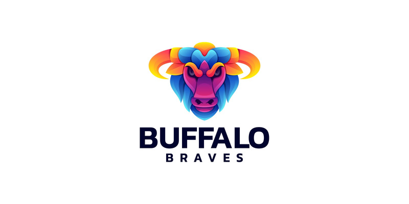 Buffalo Brave Gradient Kolorowe Logo - Obraz funkcji 1