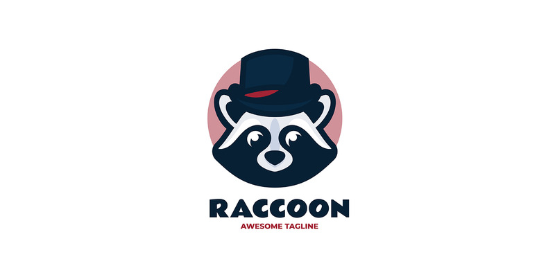 Logo de mascotte simple chapeau de raton laveur - Caractéristiques de l’image 1