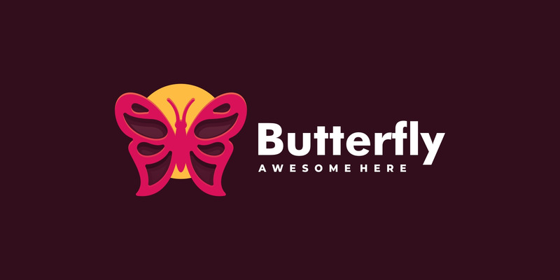 Vector Butterfly Line Art Logotyp - Features Image 1