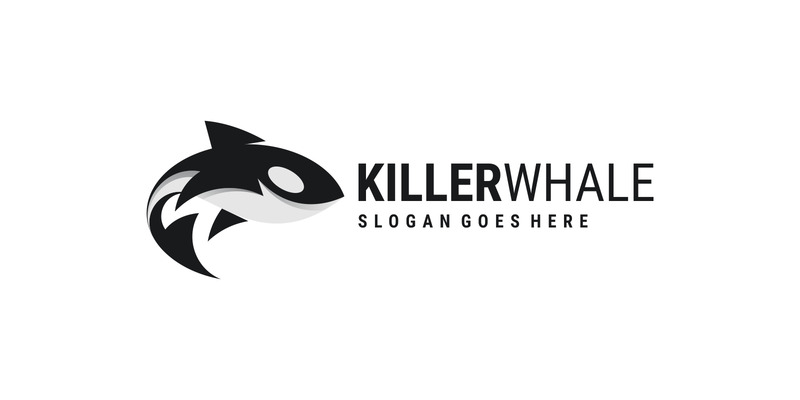 Monochrome Killer Whale Logo Design - Features Image 1
