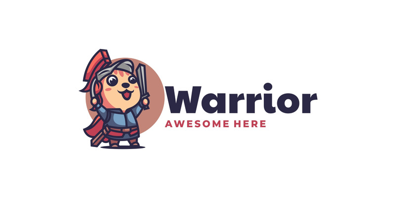 Estilo de logotipo de dibujos animados de Cat Warrior - Características Imagen 1