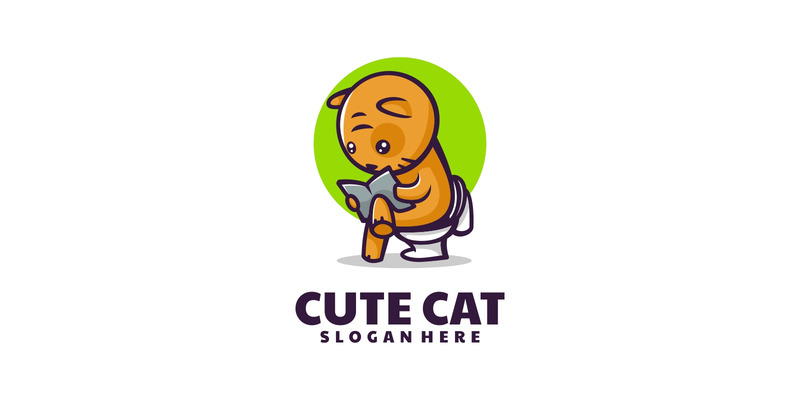 Vector Cute Cat Cartoon Logo - Features Image 1