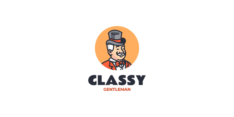 Classy Gentleman Mascot Logo Design - Features Image 1