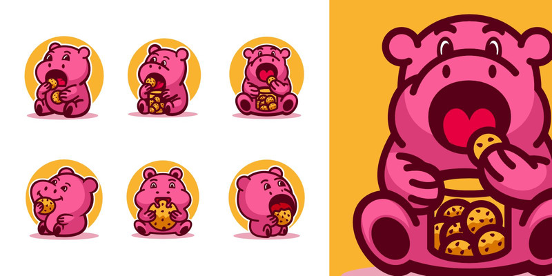 Cute Hippopotamus Mascot Bundle - Features Image 1