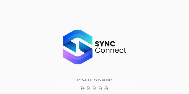 Logo dégradé de connexion de synchronisation - Caractéristiques de l’image 1