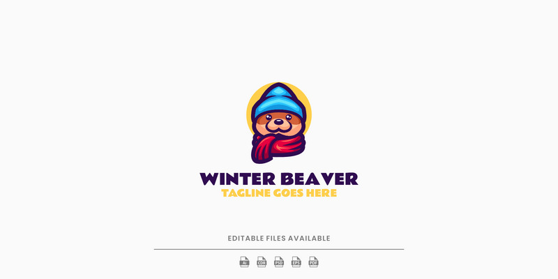 Простой логотип талисмана Winter Beaver - Features Image 1