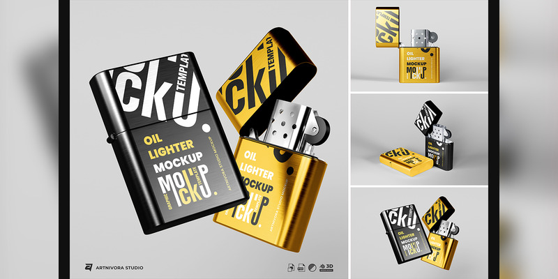 Oil Lighter Mockup Sets Design - Features Image 1