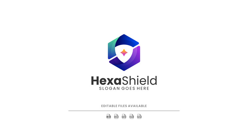 Gradient Modern Hexagon Shield Logo Design - Features Image 1