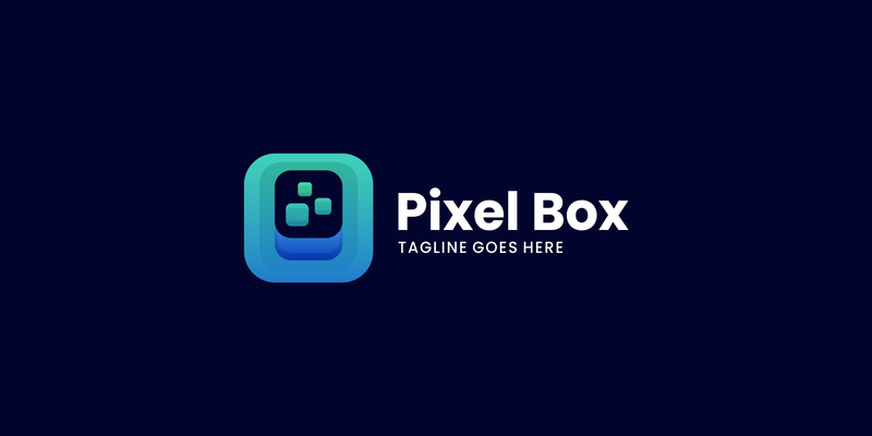 Pixel Box Gradient Logo Style #239571 - TemplateMonster