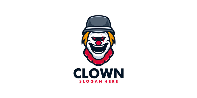 Modèle de logo de dessin animé de clown - Caractéristiques de l’image 1