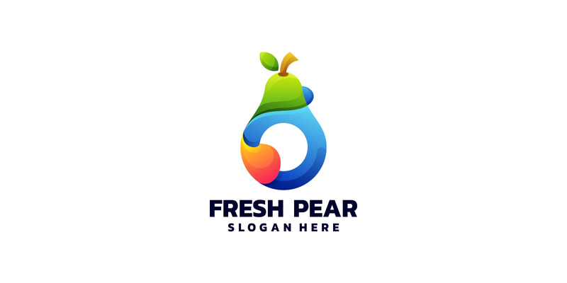 Logo colorato sfumato pera fresca - Caratteristiche Immagine 1
