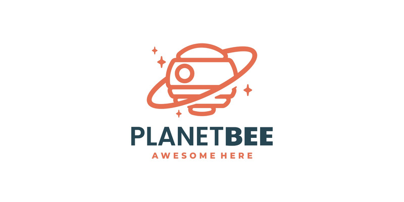 Estilo de logotipo Planet Bee Line Art - Características Imagen 1