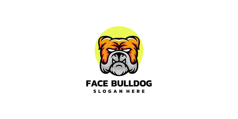 Face Bulldog Simple Mascot Logo - Features Image 1