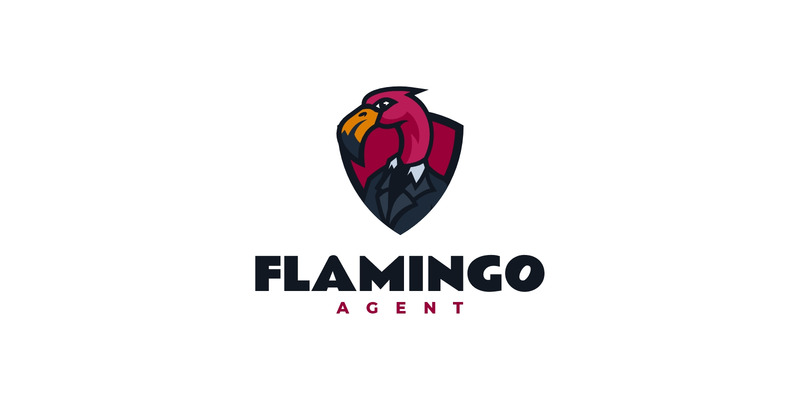 Mascot Flamingo Agent Logo Design - Features Image 1