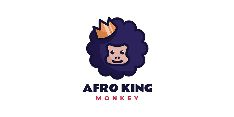 Aap eenvoudig mascottelogo 5 - Functieafbeelding 1