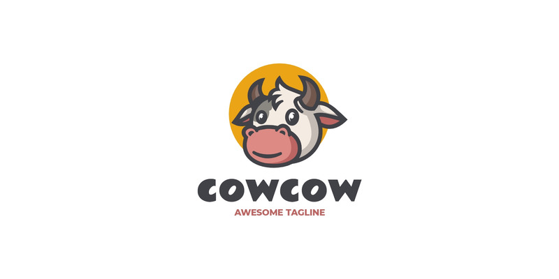 Logo mascotte semplice Cowcow - Caratteristiche Immagine 1