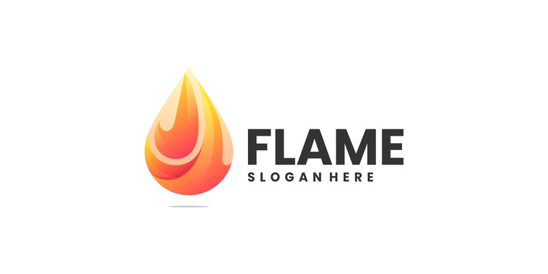 Modello di logo sfumato di colore della fiamma - Caratteristiche Immagine 1