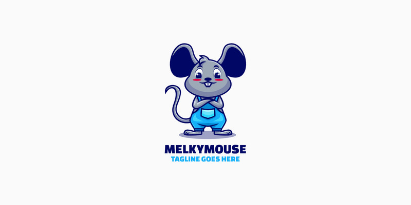 Логотип мультяшного талисмана Melky Mouse - Features Image 1