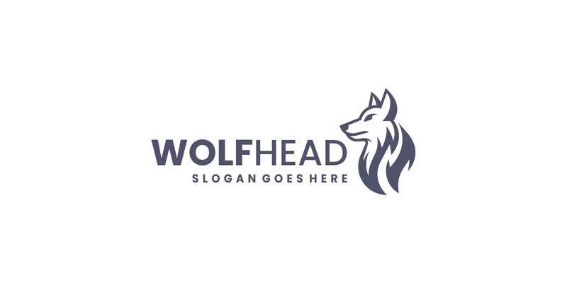 Wolf Head Logo in Monochrome Style - Features Image 1