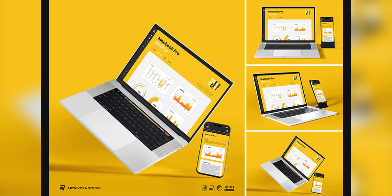 Macbook & iPhone Mockup Sets - Features Image 1