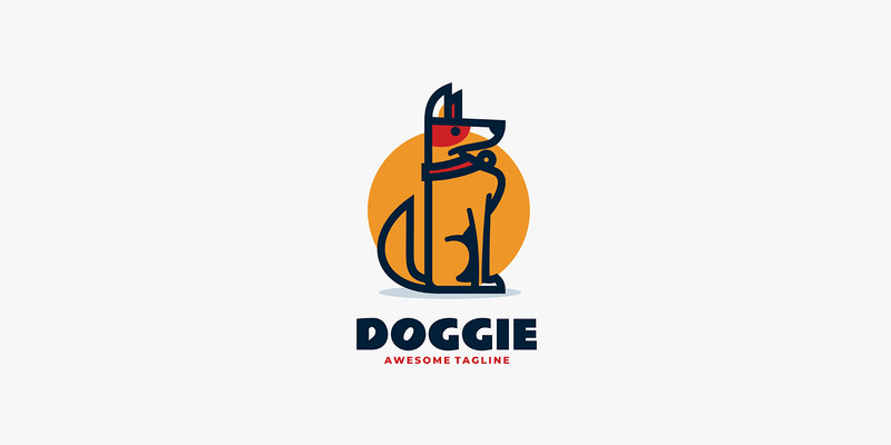 Doggie лінія мистецтво дизайн логотипу - Features Image 1