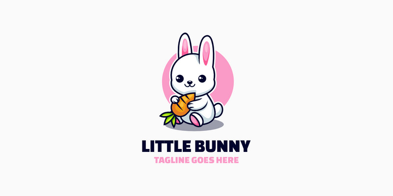 Piccolo logo mascotte semplice coniglietto - Caratteristiche Immagine 1