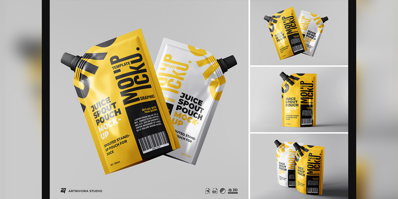 Spout Pouch Mockup Set Design - Features Image 1