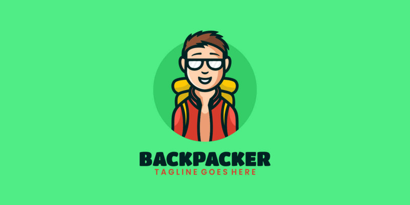 Logo de dessin animé de mascotte de routard - Caractéristiques de l’image 1