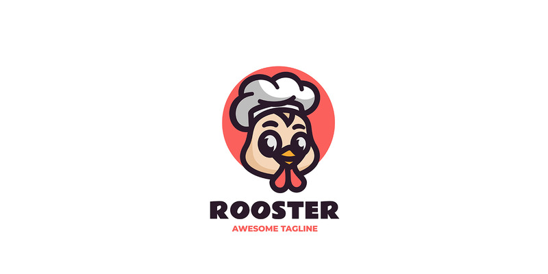Logo del fumetto della mascotte dello chef del gallo 1 - Caratteristiche Immagine 1