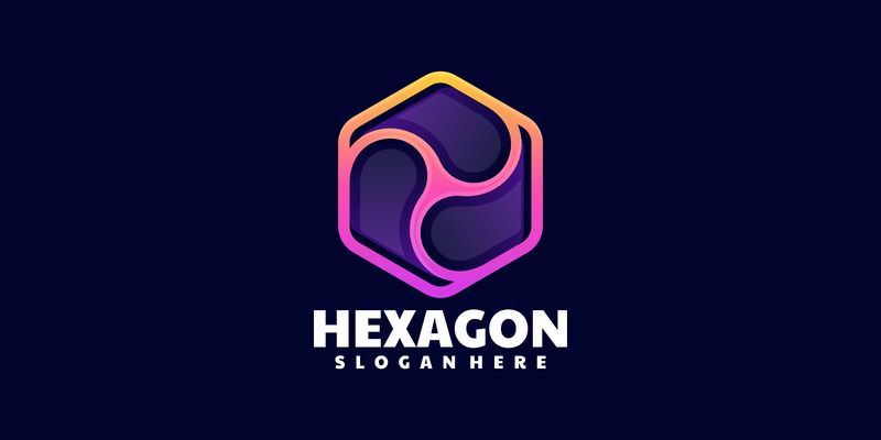 Hexagon Line Art Gradient Logo Style - Caractéristiques de l’image 1