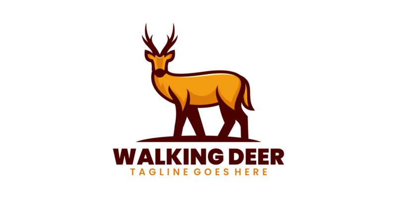 Logo de mascotte simple cerf marchant - Caractéristiques de l’image 1