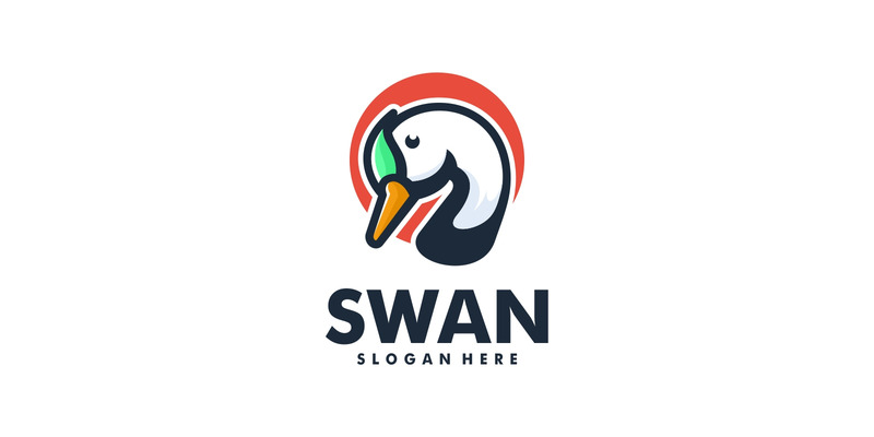 Vector Swan enkel maskot logotyp stil - Features Image 1