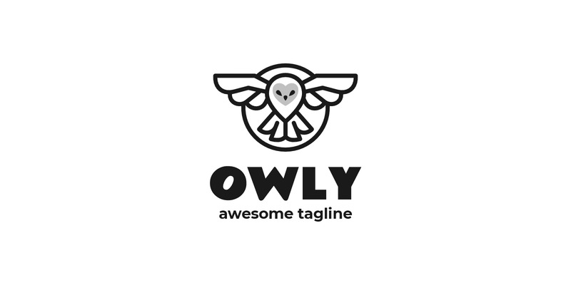 Modello di logo Owly Line Art - Caratteristiche Immagine 1