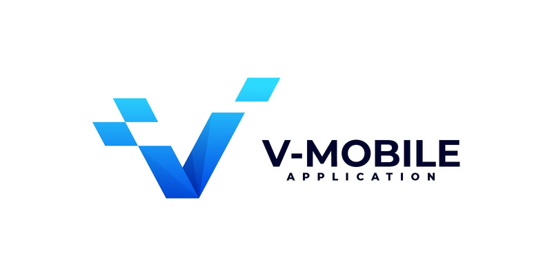 Letter V Mobile Gradient Logo - Features Image 1