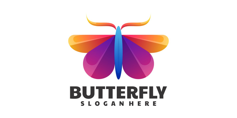 Schmetterling bunte Logo-Vorlage 1 - Eigenschaften Bild 1