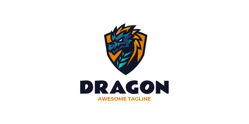 Dragon Shield Mascot Logo Design - Features Image 1