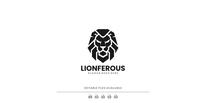 Bold Silhouette Lion Head Logo Design - Features Image 1