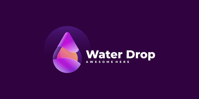 Vattendroppe Gradient Logotyp Stil - Features Image 1