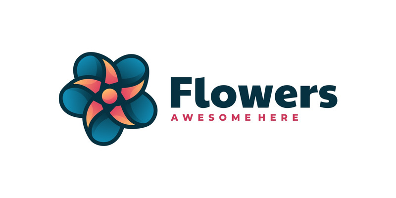 Logo mascotte gradiente fiori - Caratteristiche Immagine 1