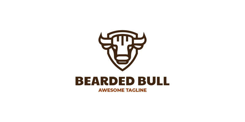 Logo met baardstierlijnkunst - Features Image 1