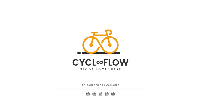 Line Art Bicycle Flow  Logo Design - Features Image 1